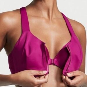 Victorias Secret knockout Maximum Support Front Close Power Knit Sports bra pink
